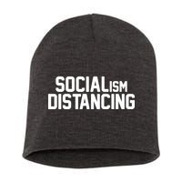 Funny Political Socialism Distancing  Short Acrylic Beanie