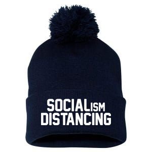 Funny Political Socialism Distancing  Pom Pom 12in Knit Beanie