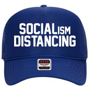 Funny Political Socialism Distancing  High Crown Mesh Back Trucker Hat