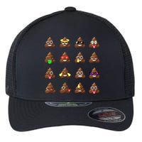 Funny Poop Emoji's Smiley Flexfit Unipanel Trucker Cap