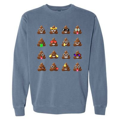 Funny Poop Emoji's Smiley Garment-Dyed Sweatshirt