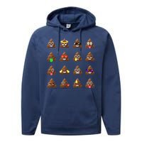 Funny Poop Emoji's Smiley Performance Fleece Hoodie