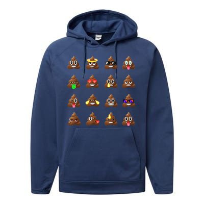 Funny Poop Emoji's Smiley Performance Fleece Hoodie