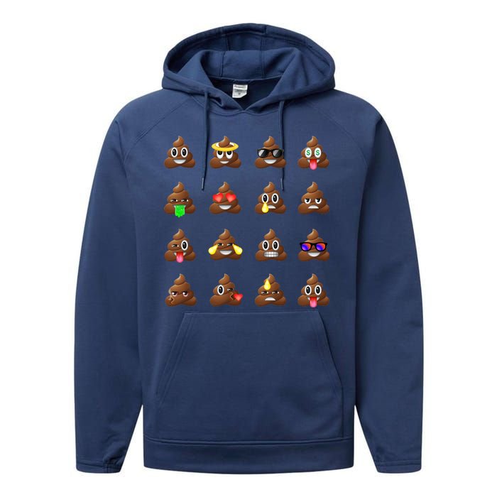 Funny Poop Emoji's Smiley Performance Fleece Hoodie