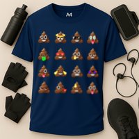 Funny Poop Emoji's Smiley Cooling Performance Crew T-Shirt