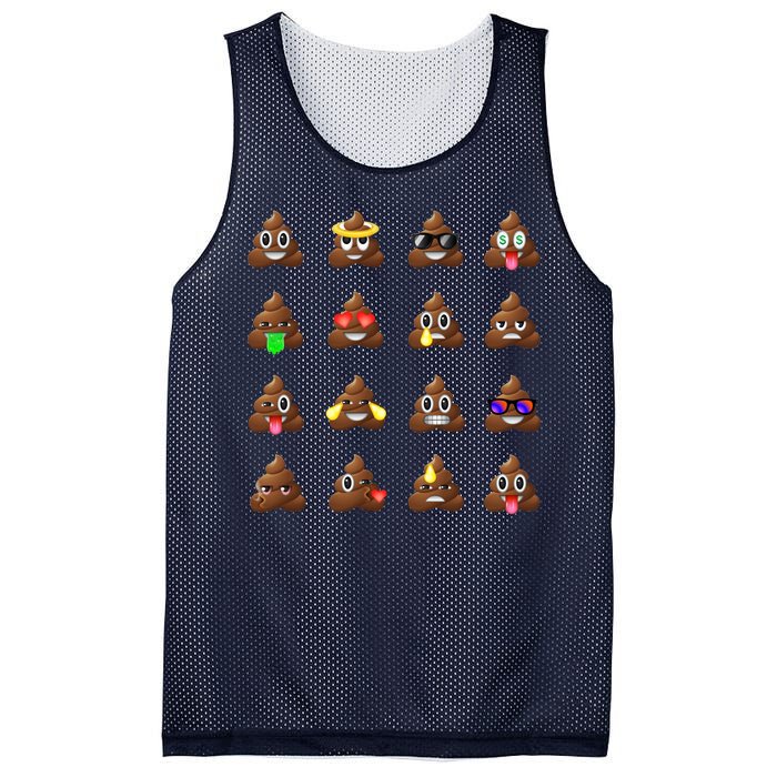 Funny Poop Emoji's Smiley Mesh Reversible Basketball Jersey Tank