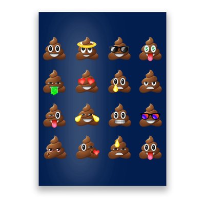 Funny Poop Emoji's Smiley Poster