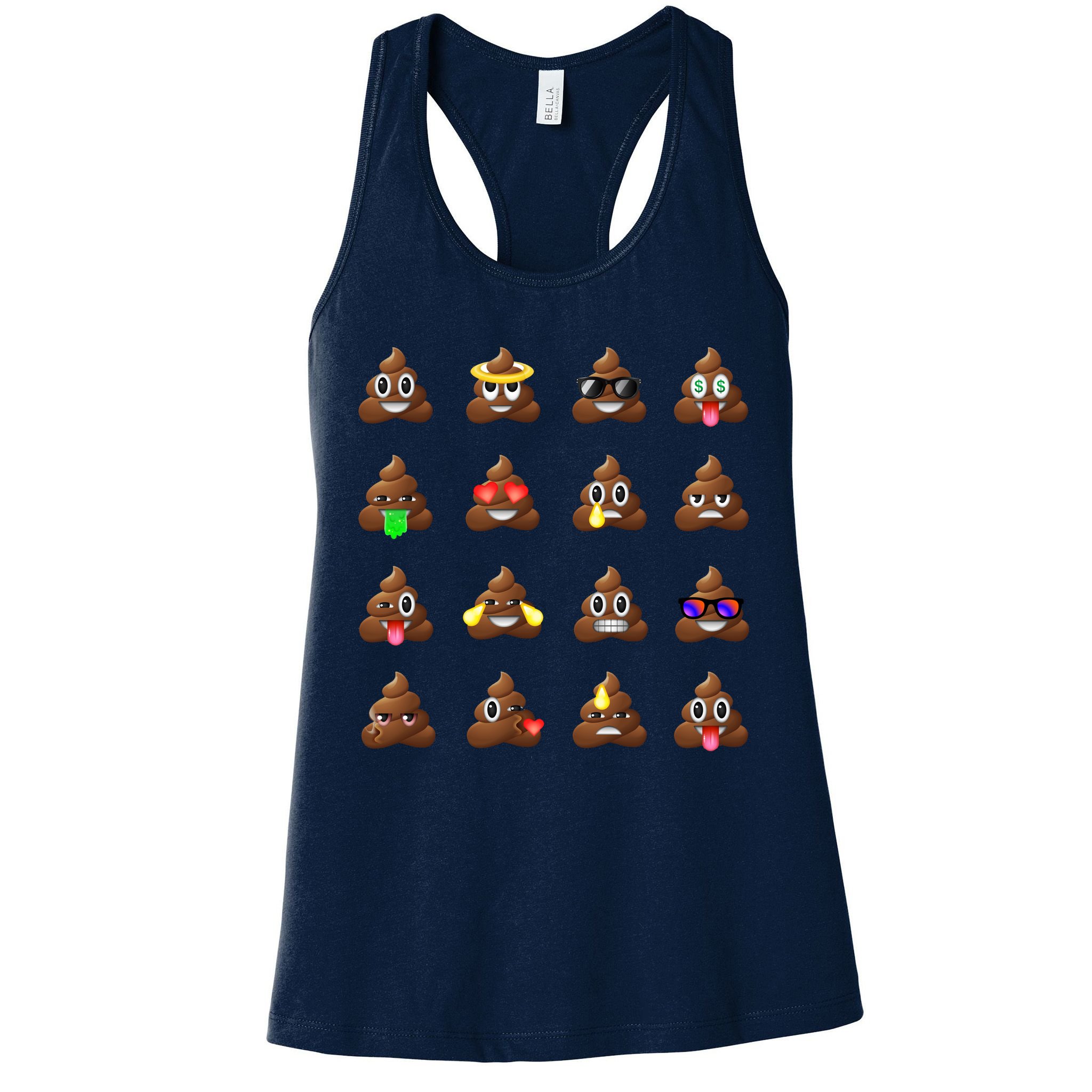 Funny Poop Emoji's Smiley Womens Tank Top