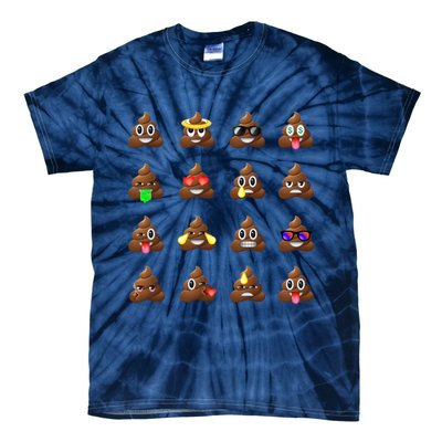 Funny Poop Emoji's Smiley Tie-Dye T-Shirt