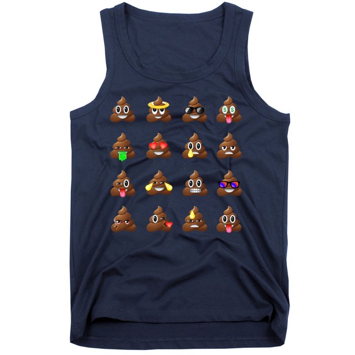 Funny Poop Emoji's Smiley Tank Top