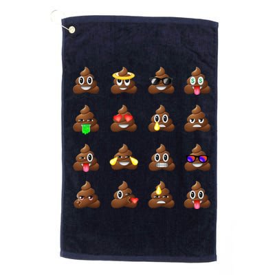 Funny Poop Emoji's Smiley Platinum Collection Golf Towel