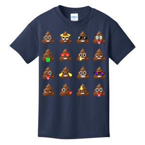 Funny Poop Emoji's Smiley Kids T-Shirt