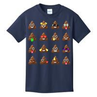 Funny Poop Emoji's Smiley Kids T-Shirt