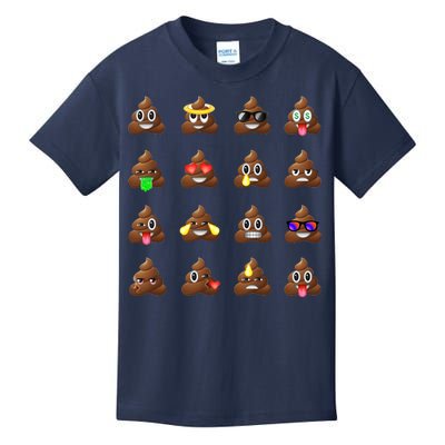 Funny Poop Emoji's Smiley Kids T-Shirt