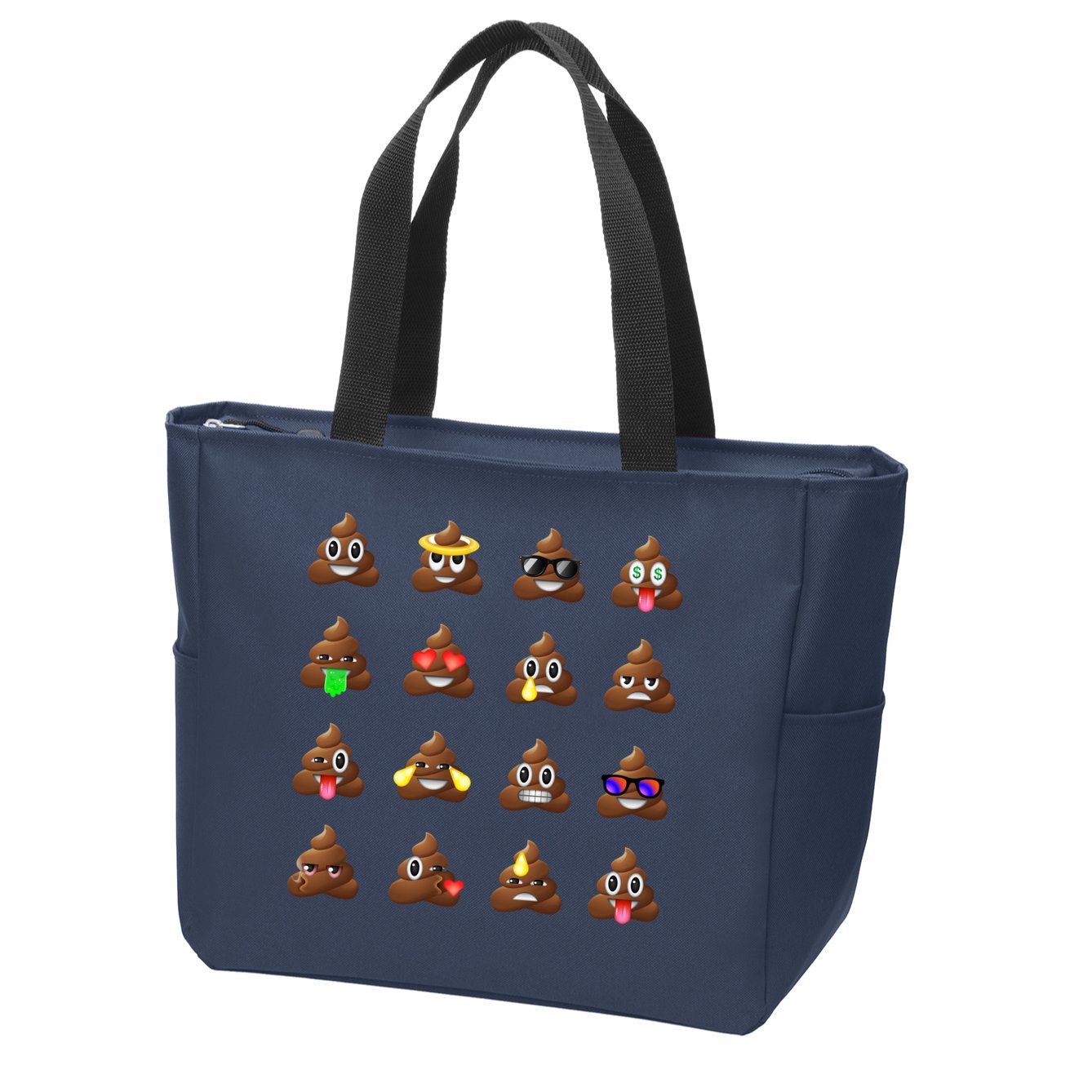 Funny Poop Emoji's Smiley Zip Tote Bag