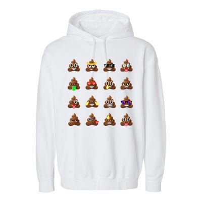 Funny Poop Emoji's Smiley Garment-Dyed Fleece Hoodie