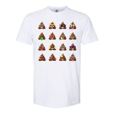 Funny Poop Emoji's Smiley Softstyle CVC T-Shirt