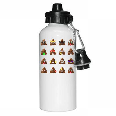 Funny Poop Emoji's Smiley Aluminum Water Bottle 