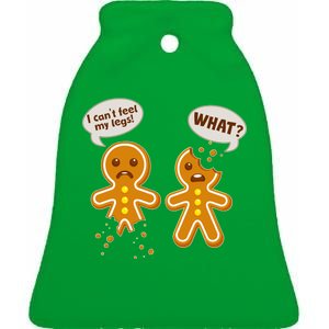 Funny Poor Gingerbread Christmas Cookies Ceramic Bell Ornament