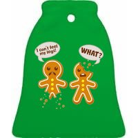 Funny Poor Gingerbread Christmas Cookies Ceramic Bell Ornament