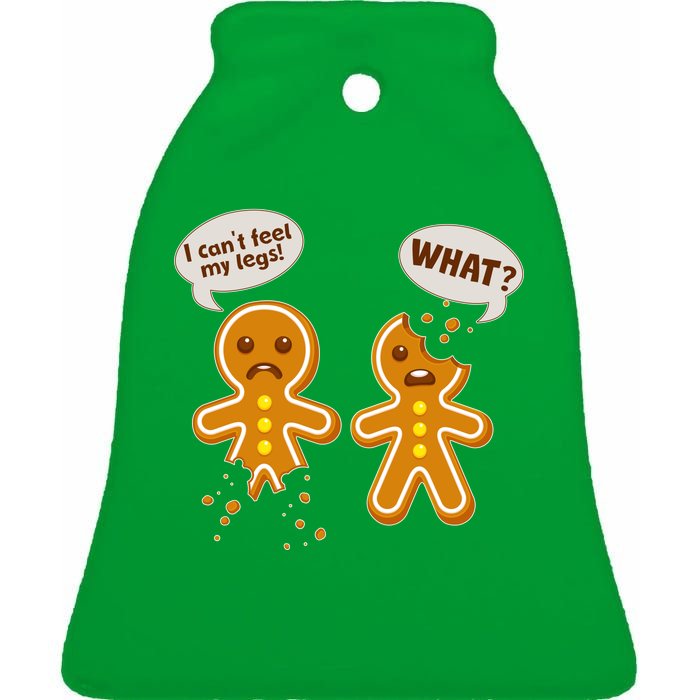 Funny Poor Gingerbread Christmas Cookies Ceramic Bell Ornament