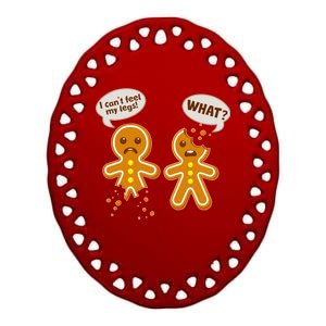 Funny Poor Gingerbread Christmas Cookies Ceramic Oval Ornament