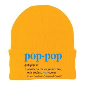 Funny Pop Pop Definition Cool Fathers Day Knit Cap Winter Beanie