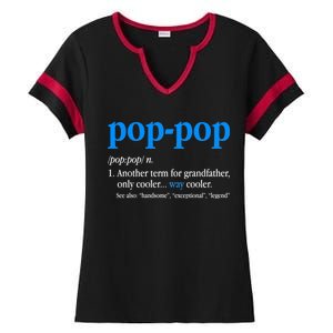 Funny Pop Pop Definition Cool Fathers Day Ladies Halftime Notch Neck Tee