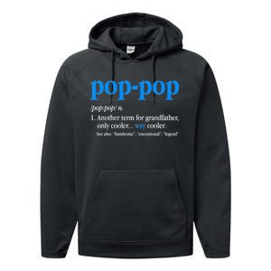 Funny Pop Pop Definition Cool Fathers Day Performance Fleece Hoodie