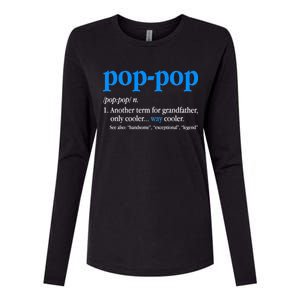 Funny Pop Pop Definition Cool Fathers Day Womens Cotton Relaxed Long Sleeve T-Shirt