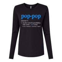 Funny Pop Pop Definition Cool Fathers Day Womens Cotton Relaxed Long Sleeve T-Shirt