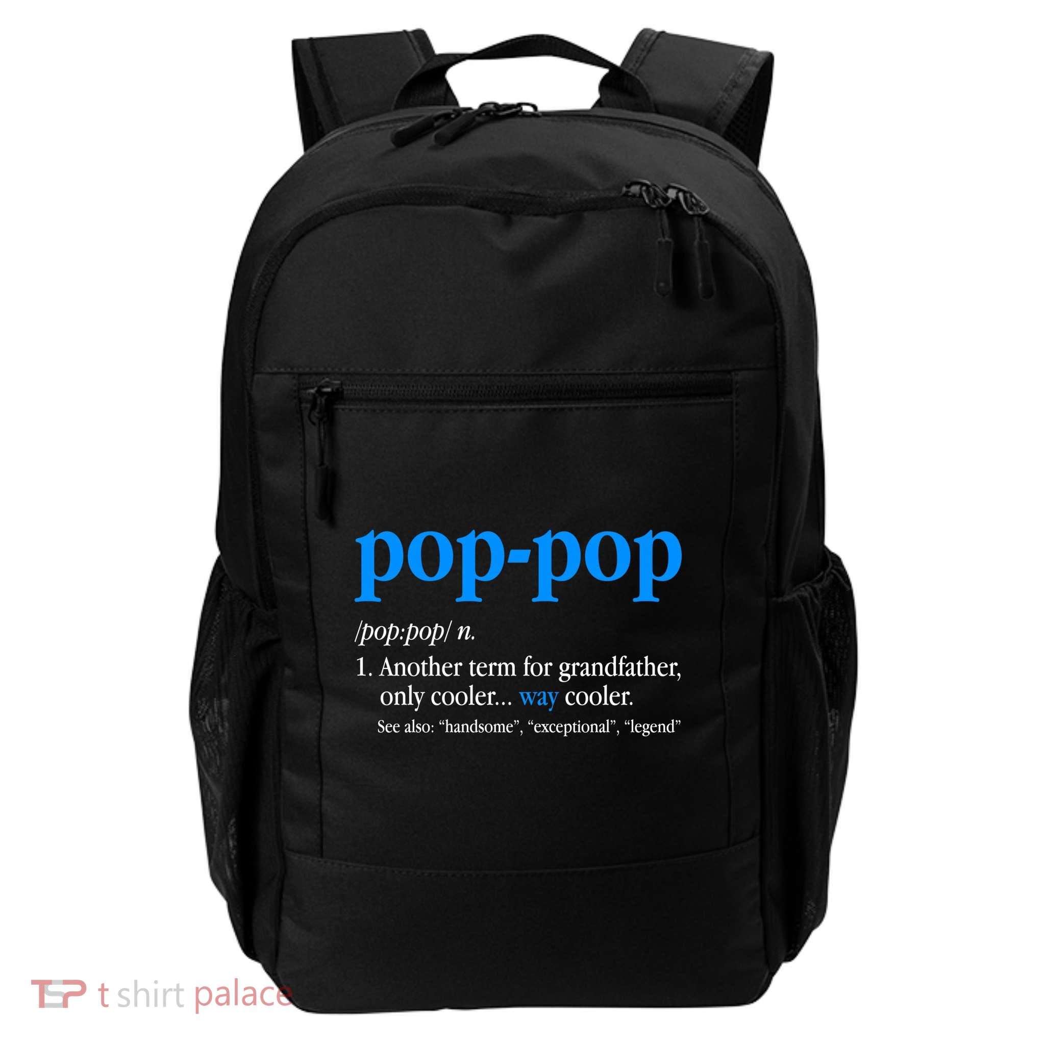 Funny Pop Pop Definition Cool Fathers Day Daily Commute Backpack
