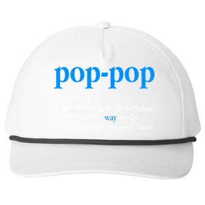 Funny Pop Pop Definition Cool Fathers Day Snapback Five-Panel Rope Hat