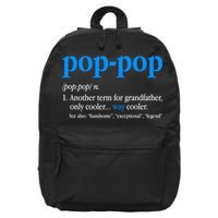 Funny Pop Pop Definition Cool Fathers Day 16 in Basic Backpack