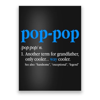 Funny Pop Pop Definition Cool Fathers Day Poster