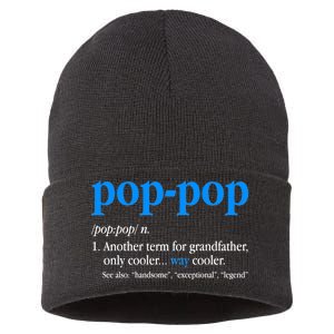 Funny Pop Pop Definition Cool Fathers Day Sustainable Knit Beanie