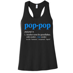 Funny Pop Pop Definition Cool Fathers Day Women's Racerback Tank