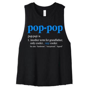 Funny Pop Pop Definition Cool Fathers Day Women's Racerback Cropped Tank