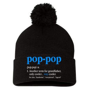 Funny Pop Pop Definition Cool Fathers Day Pom Pom 12in Knit Beanie