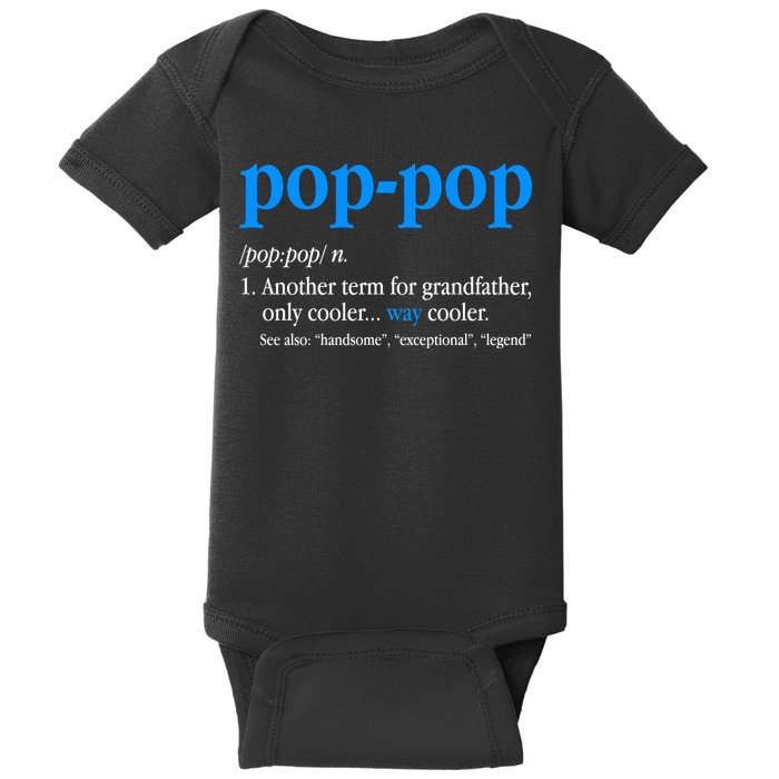 Funny Pop Pop Definition Cool Fathers Day Baby Bodysuit