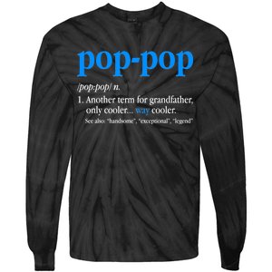 Funny Pop Pop Definition Cool Fathers Day Tie-Dye Long Sleeve Shirt