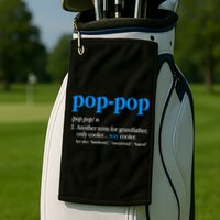 Funny Pop Pop Definition Cool Fathers Day Golf Towel