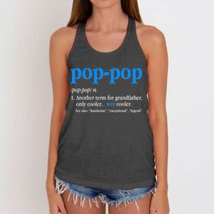 Funny Pop Pop Definition Cool Fathers Day Women's Knotted Racerback Tank