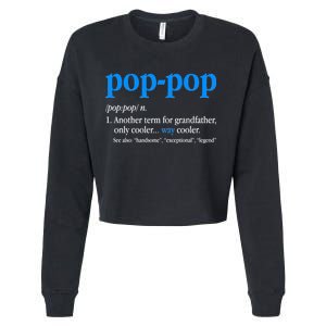 Funny Pop Pop Definition Cool Fathers Day Cropped Pullover Crew