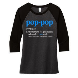 Funny Pop Pop Definition Cool Fathers Day Women's Tri-Blend 3/4-Sleeve Raglan Shirt