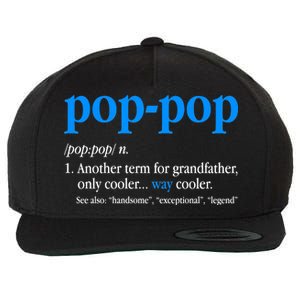 Funny Pop Pop Definition Cool Fathers Day Wool Snapback Cap