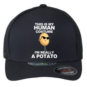 Funny Potato This Is My Human Costume  Flexfit Unipanel Trucker Cap