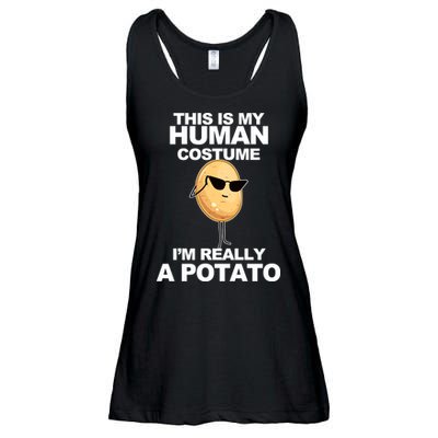 Funny Potato This Is My Human Costume  Ladies Essential Flowy Tank