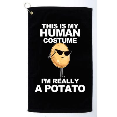 Funny Potato This Is My Human Costume  Golf Towel