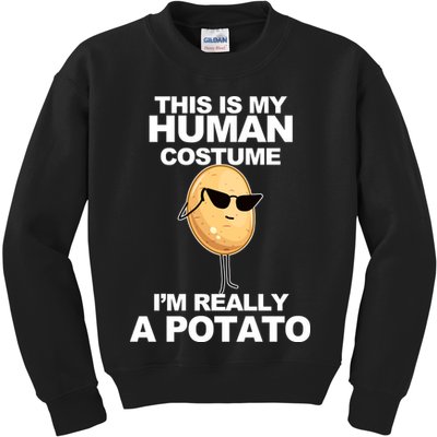 Funny Potato This Is My Human Costume  Kids Sweatshirt